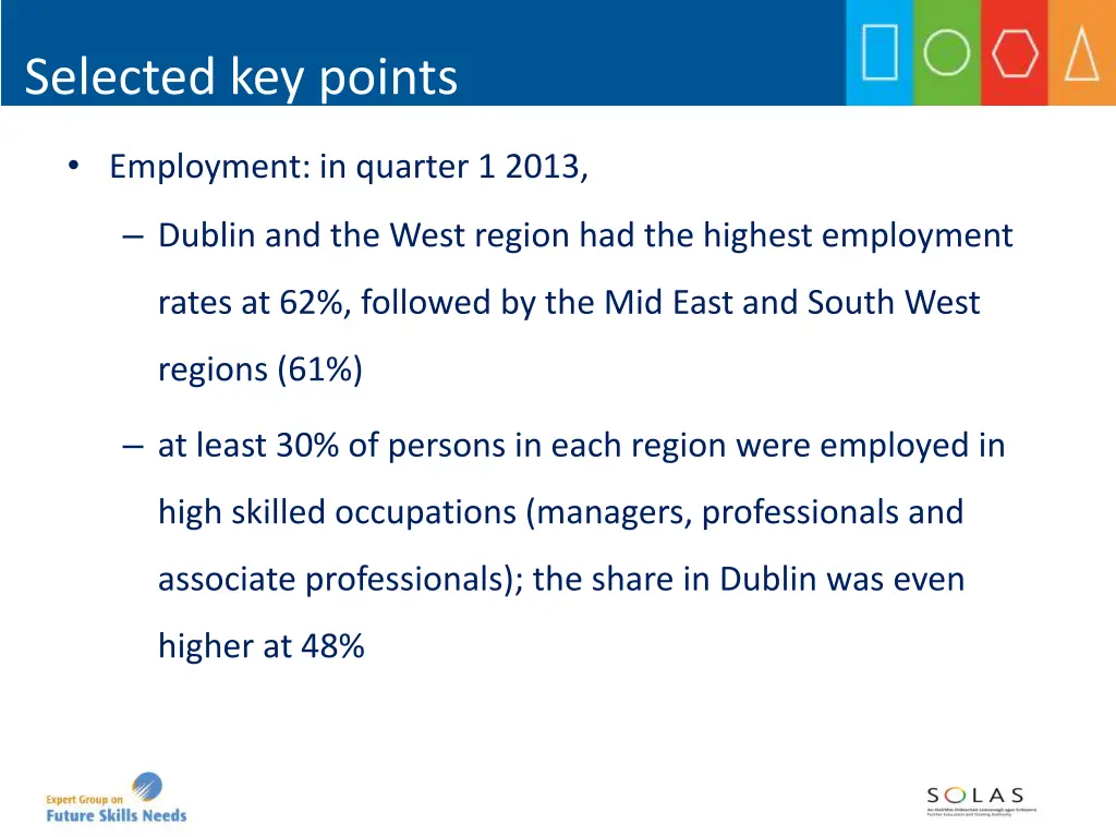 selected key points