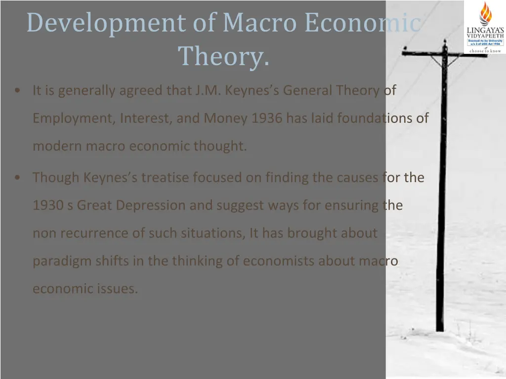 development of macro economic theory