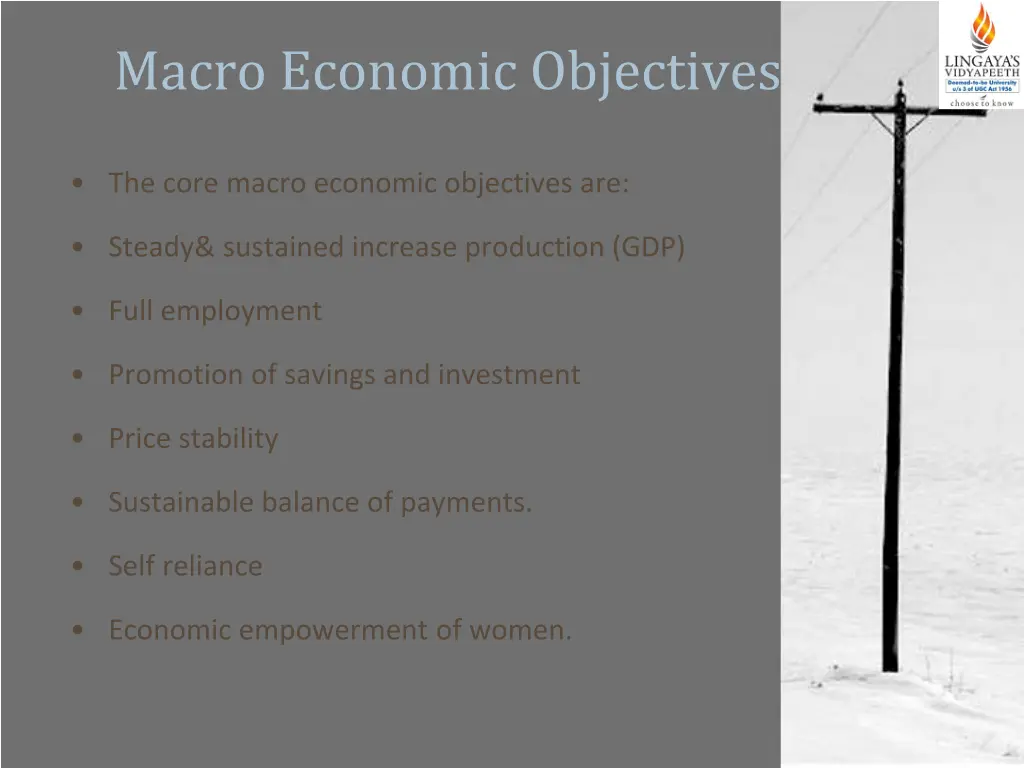 macro economic objectives