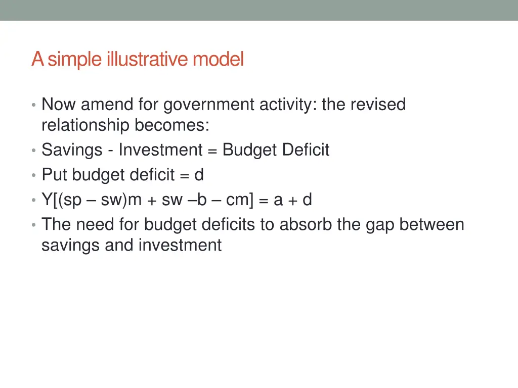 a simple illustrative model 1