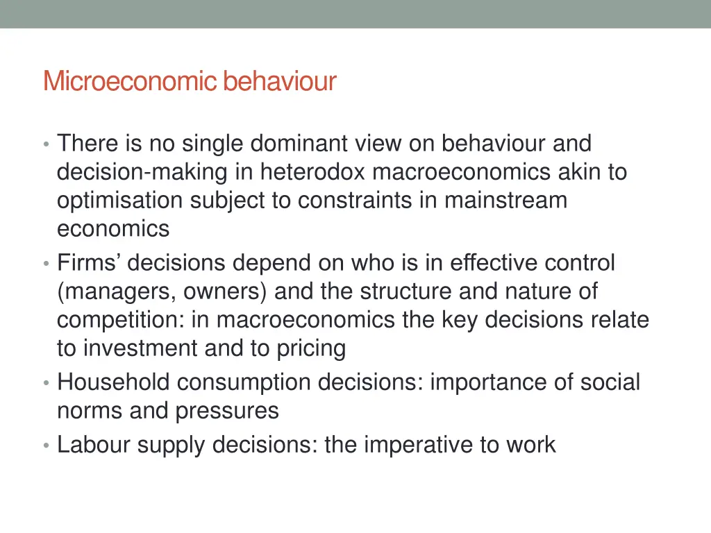 microeconomic behaviour