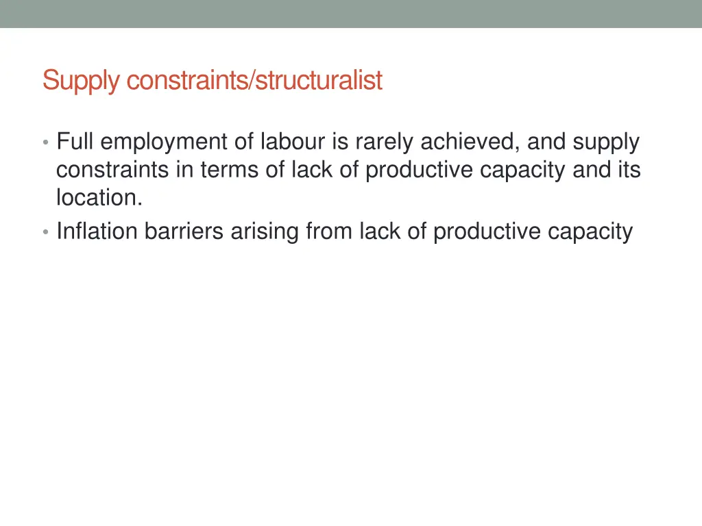 supply constraints structuralist