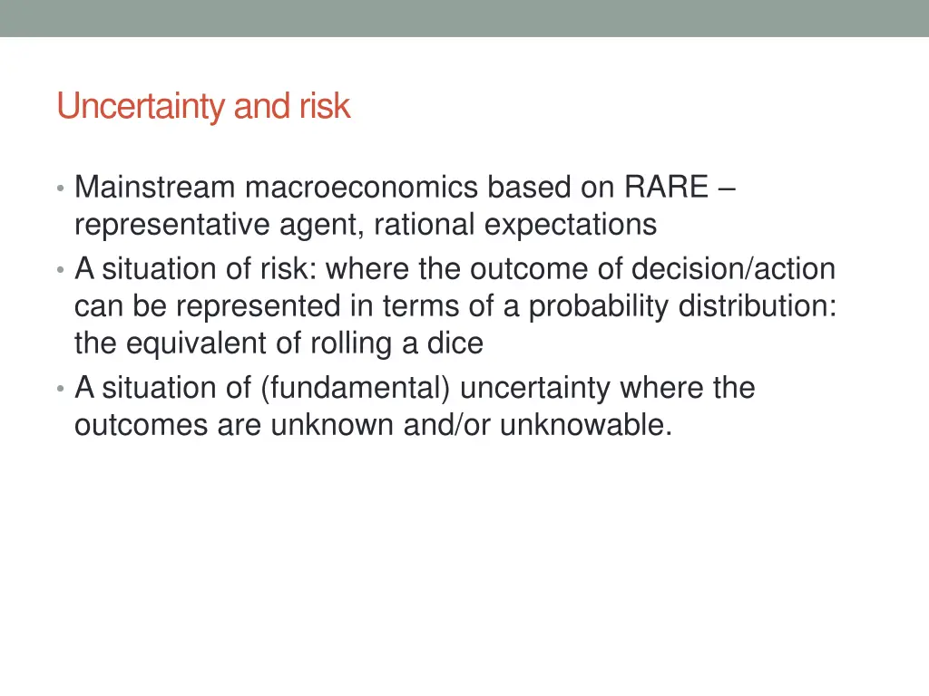 uncertainty and risk