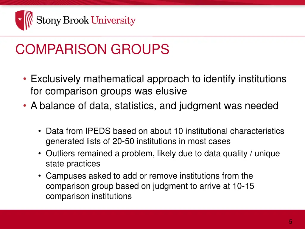 comparison groups