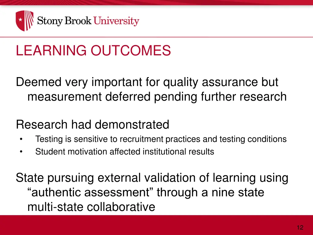 learning outcomes