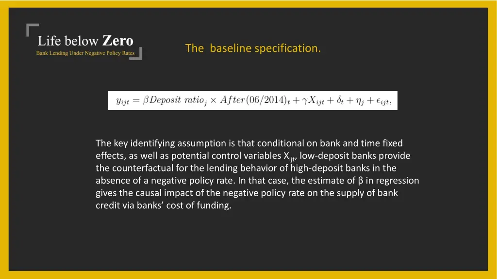 the baseline specification 1