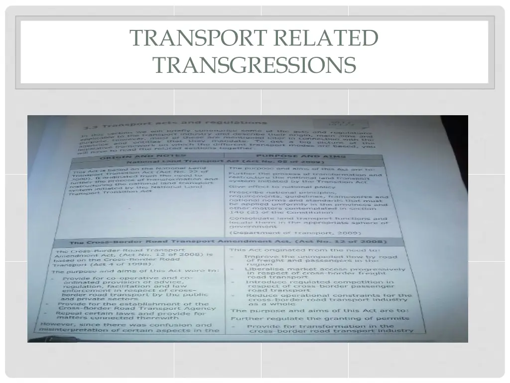 transport related transgressions 1