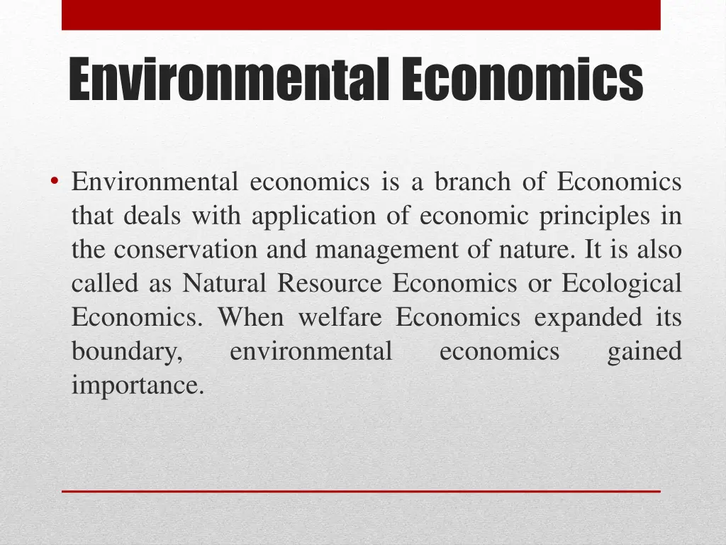 environmental economics