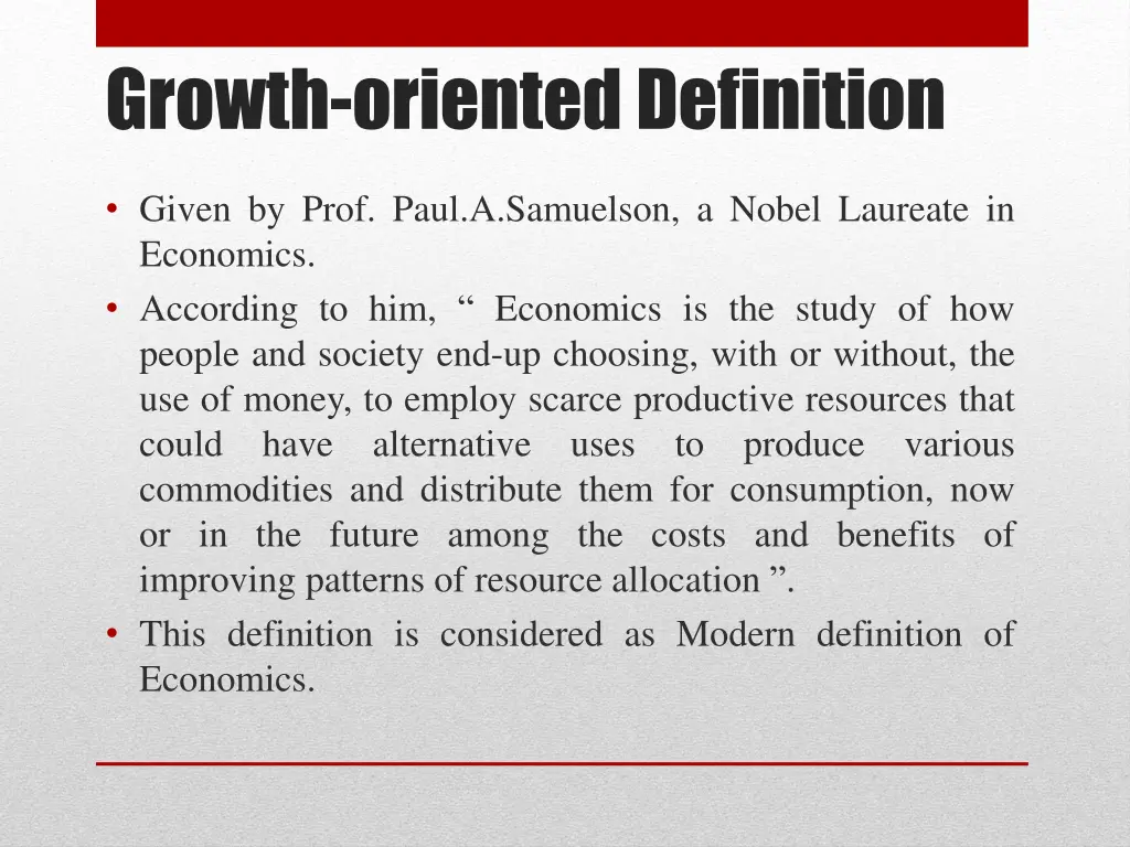 growth oriented definition