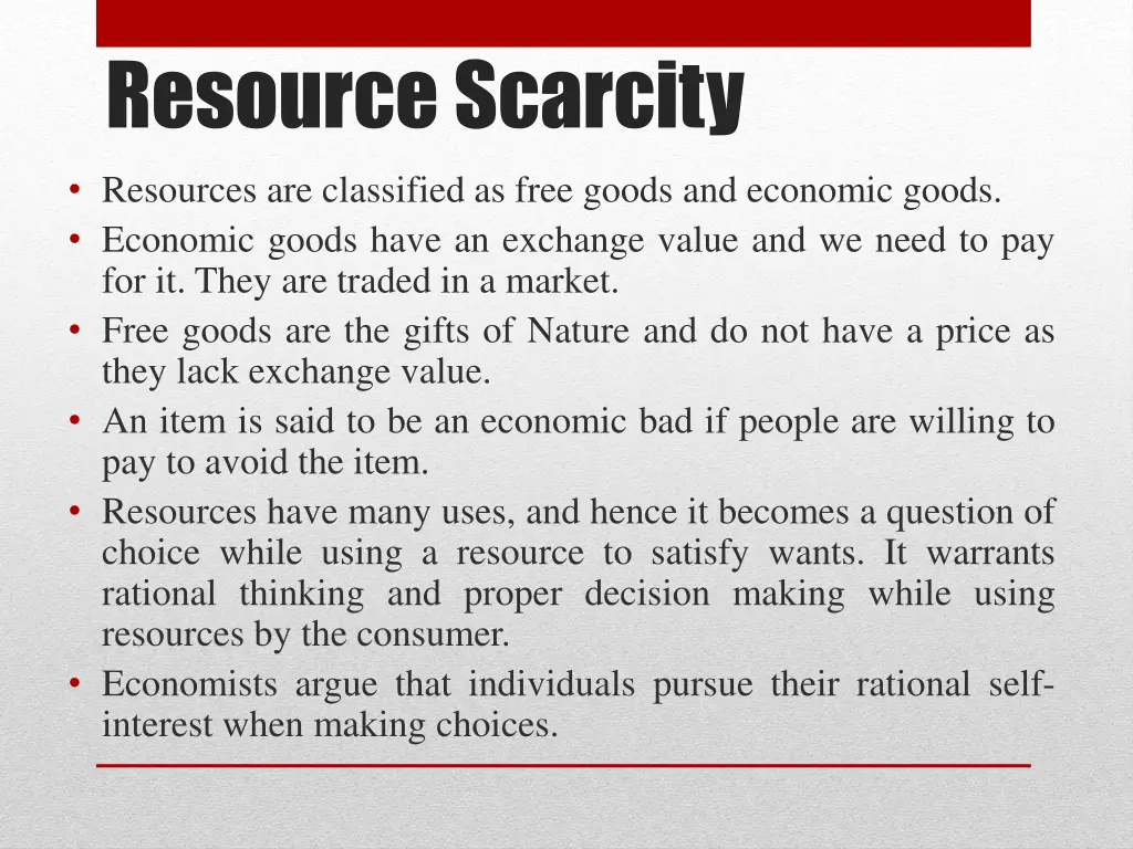 resource scarcity