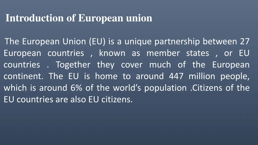 introduction of european union
