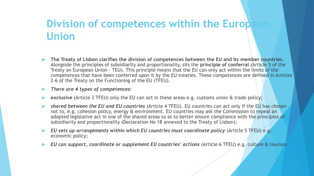 division of competences within the european union