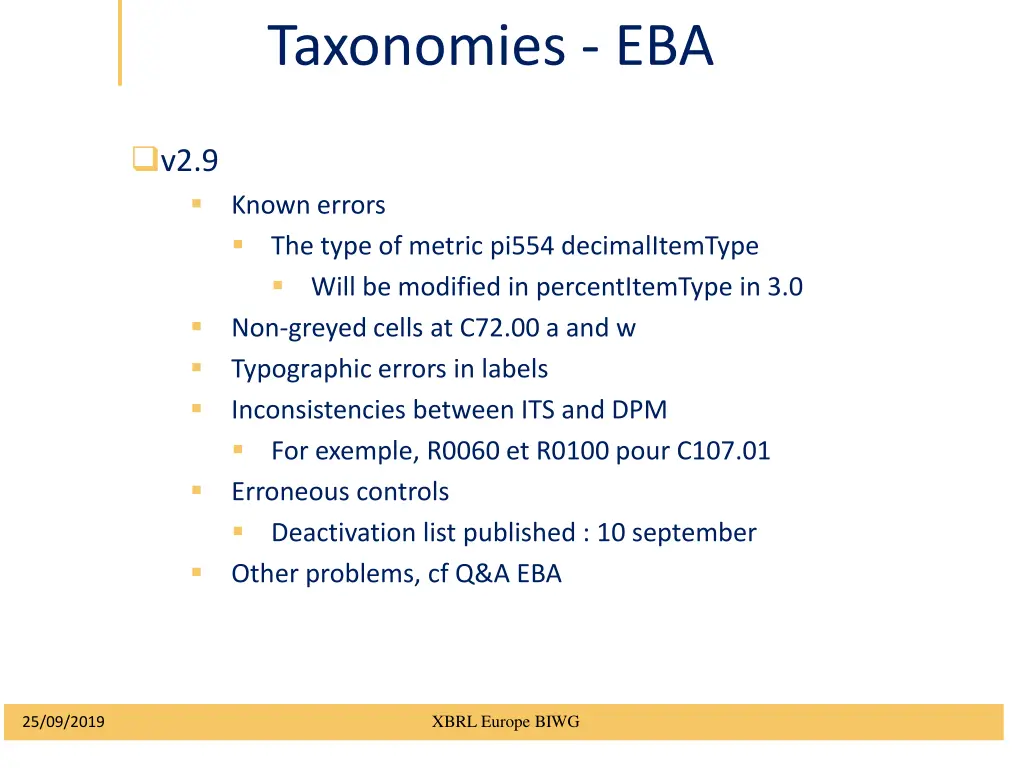 taxonomies eba 1