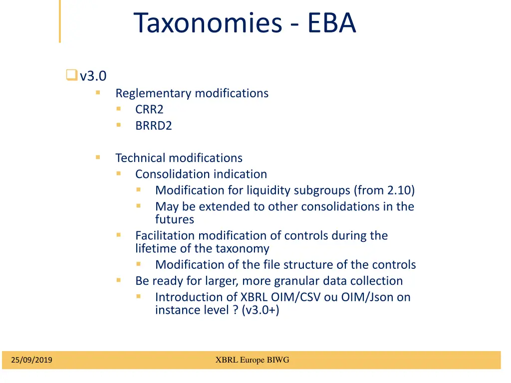 taxonomies eba 5