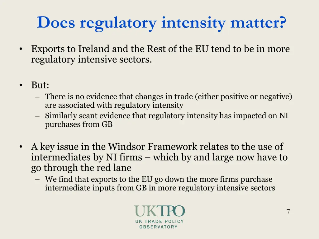 does regulatory intensity matter
