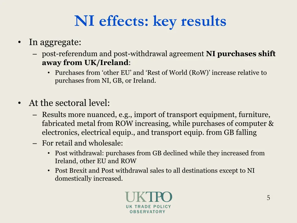 ni effects key results