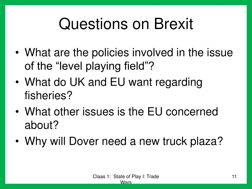 questions on brexit