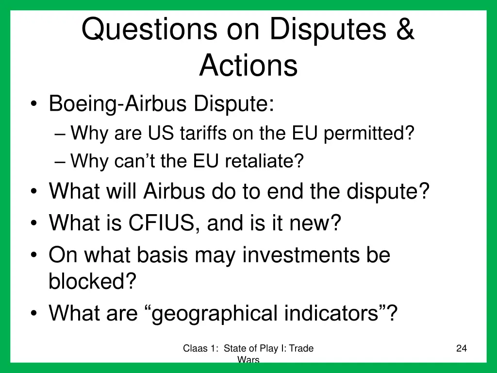 questions on disputes actions boeing airbus