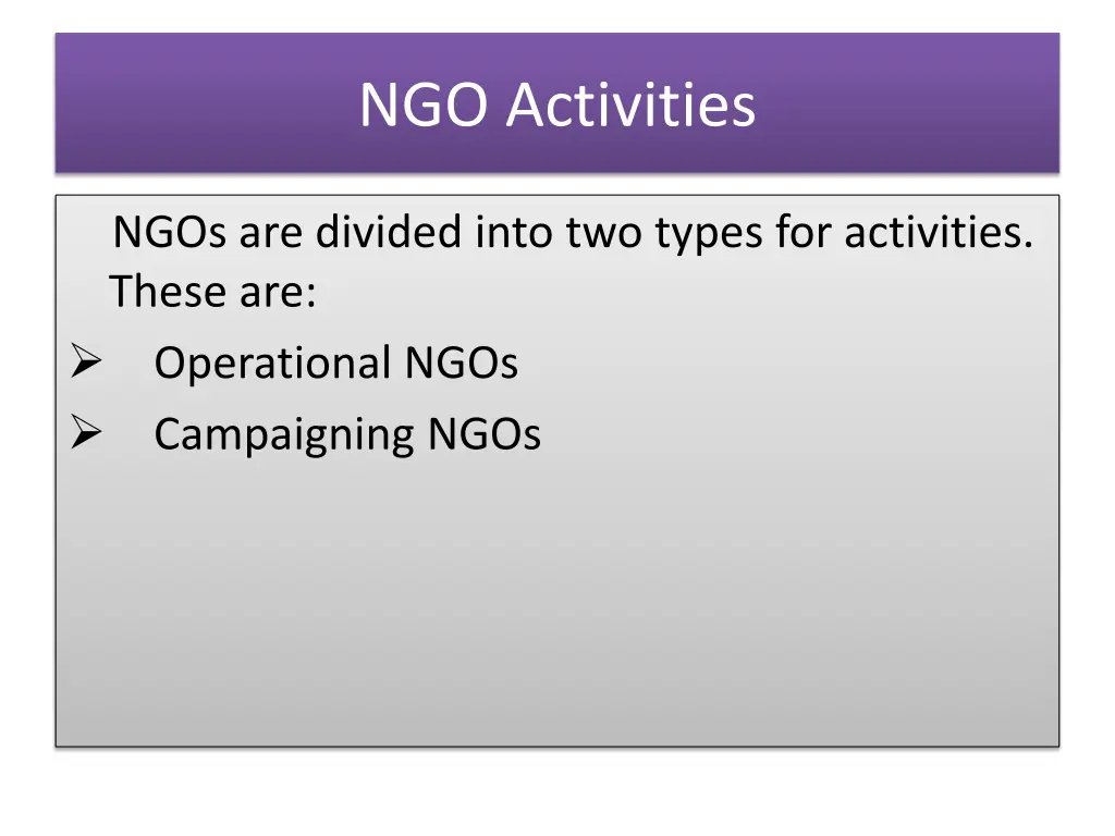 ngo activities