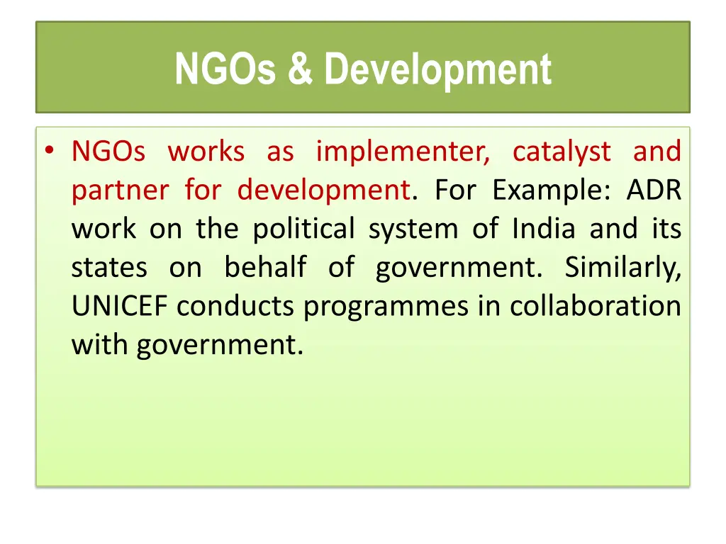 ngos development