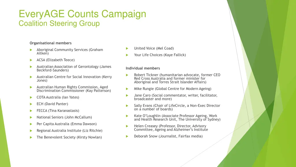 everyage counts campaign coalition steering group