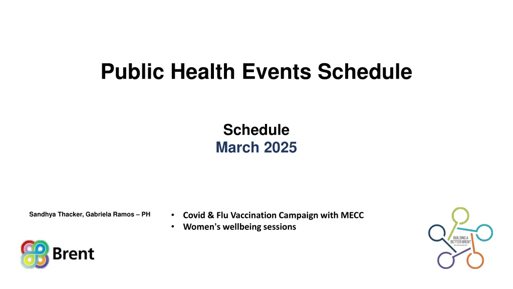 public health events schedule