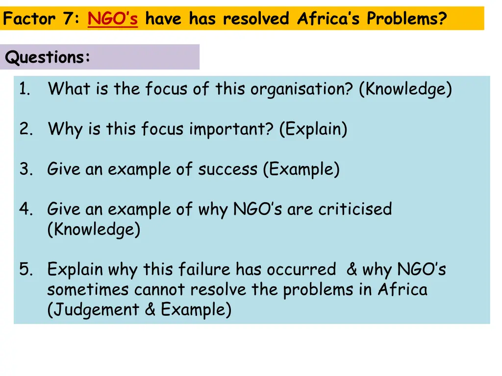 factor 7 ngo s have has resolved africa s problems