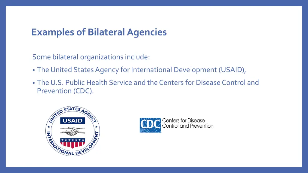 examples of bilateral agencies
