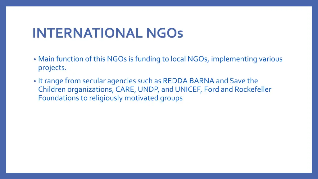 international ngos