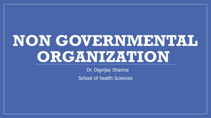 non governmental organization dr digvijay sharma