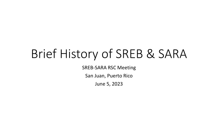 brief history of sreb sara