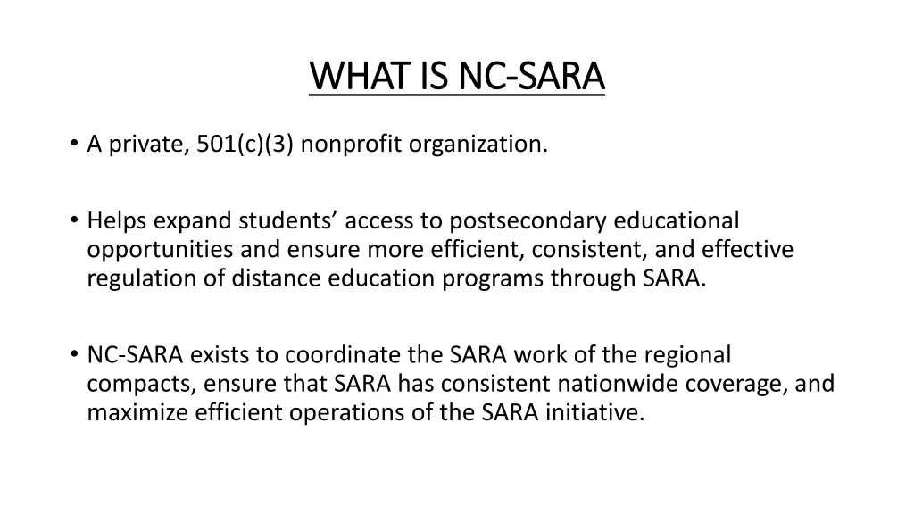 what is nc what is nc sara