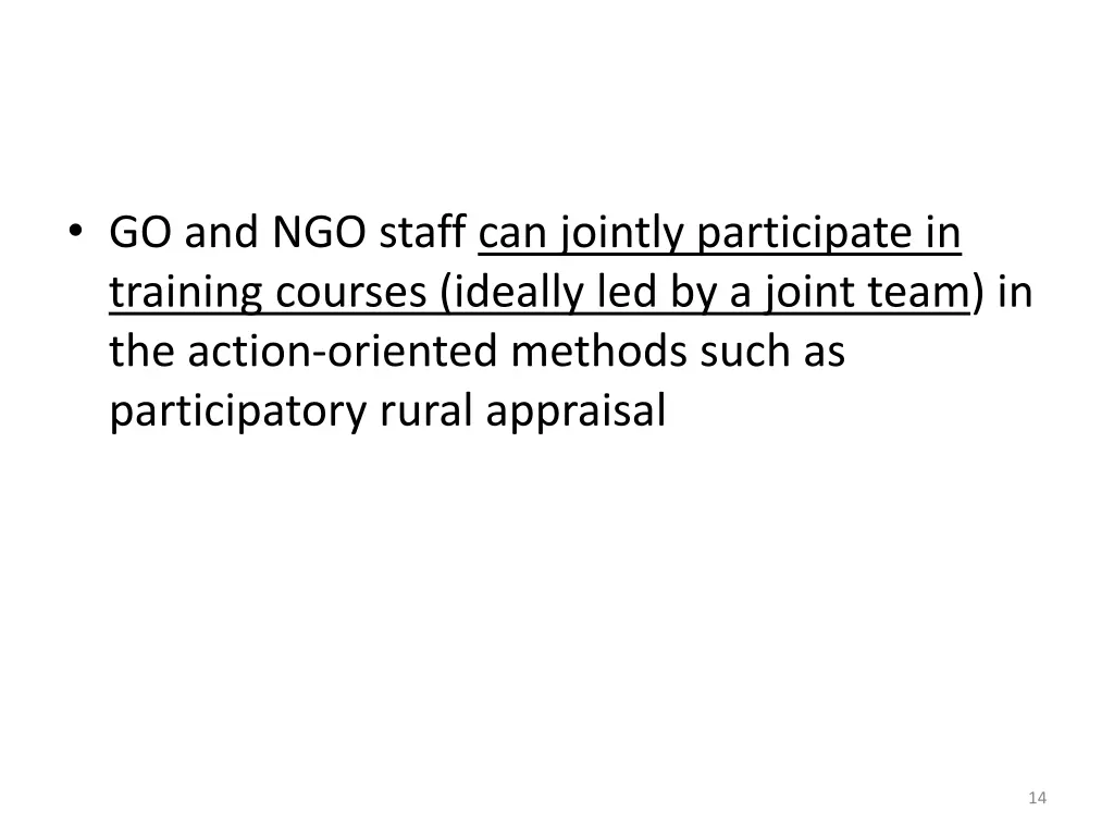 go and ngo staff can jointly participate