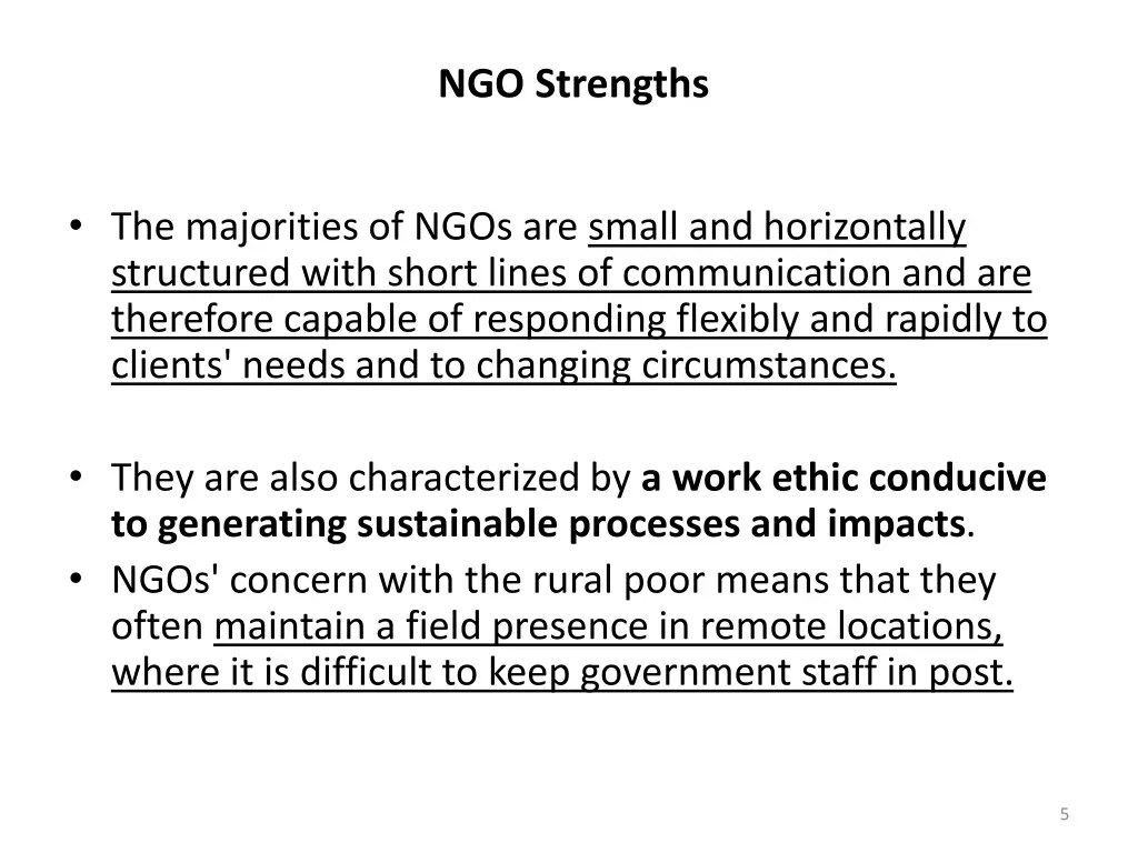 ngo strengths