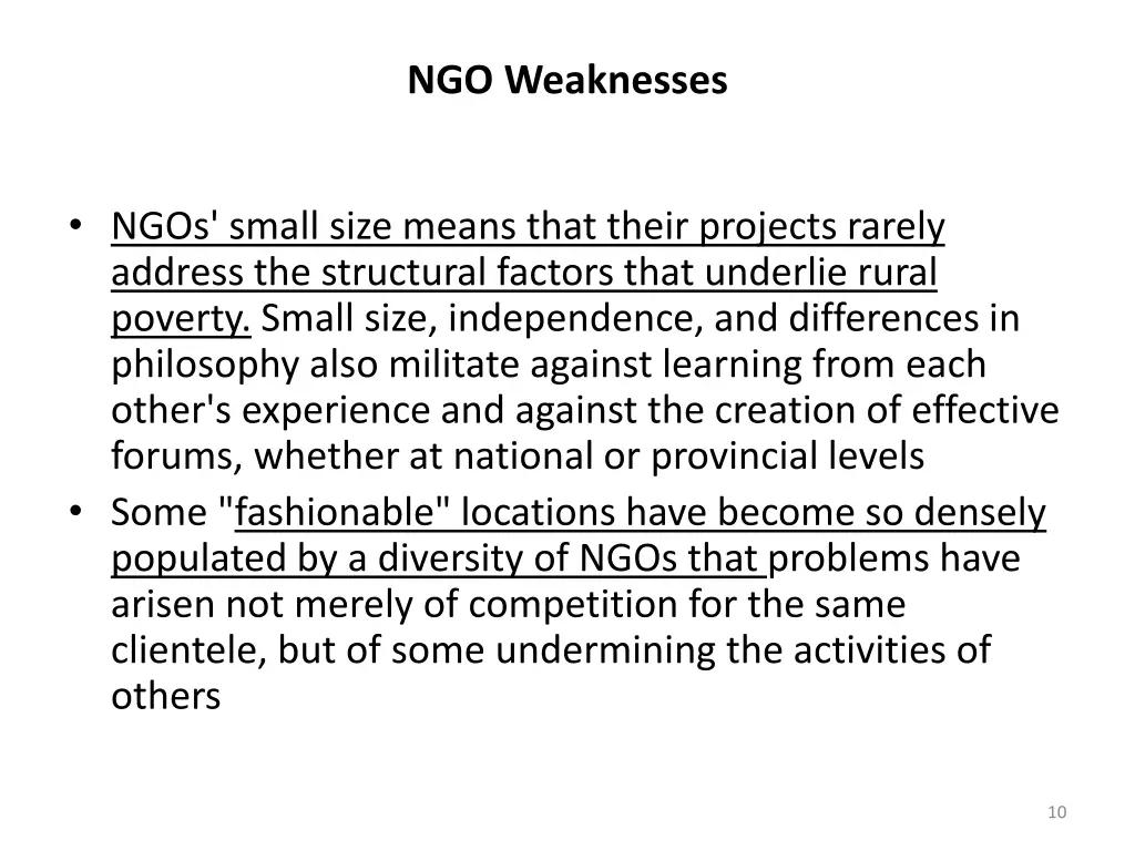 ngo weaknesses