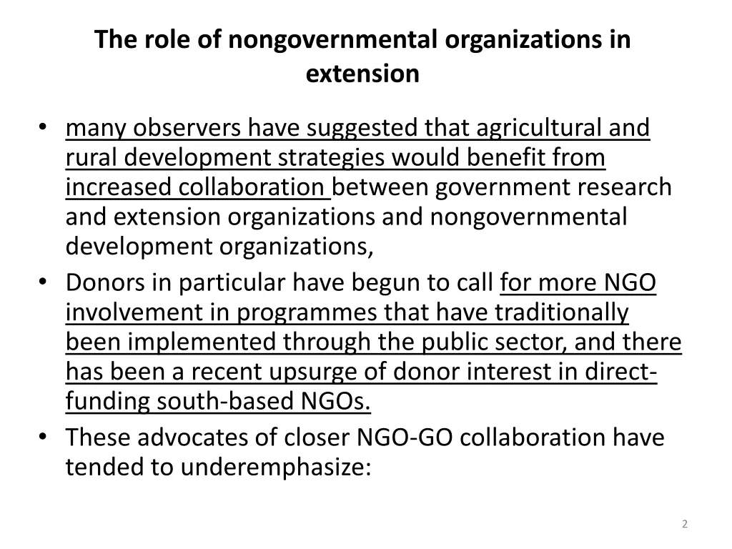 the role of nongovernmental organizations