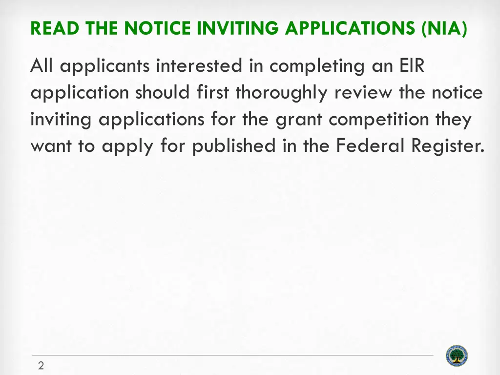 read the notice inviting applications nia