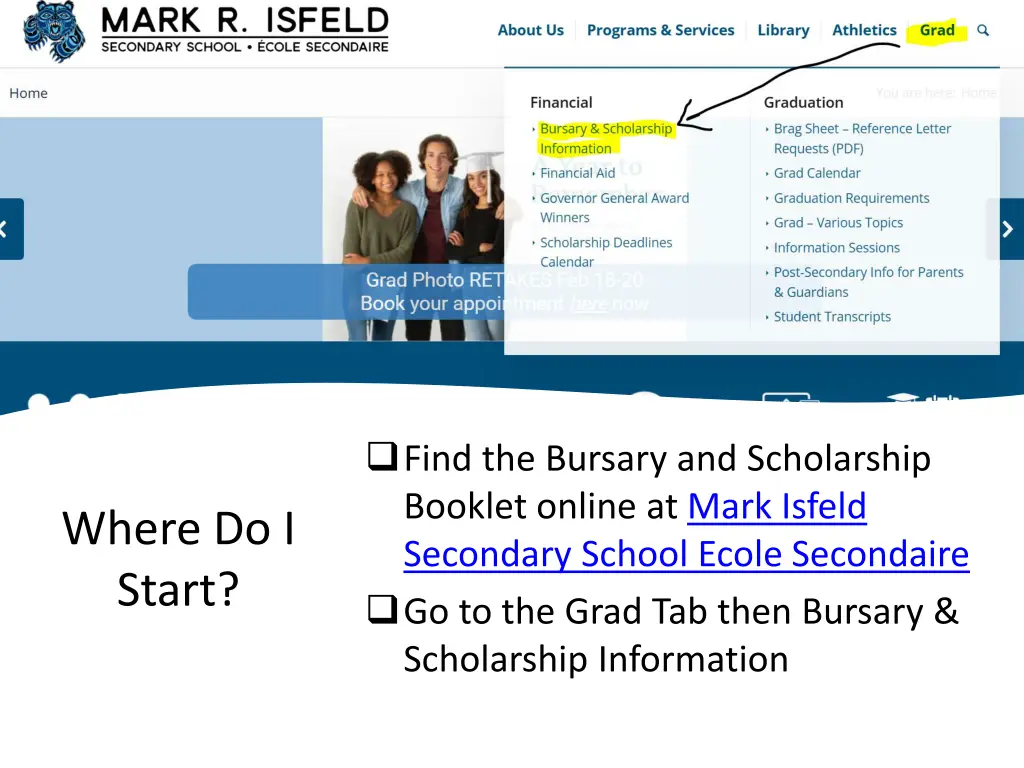 find the bursary and scholarship booklet online