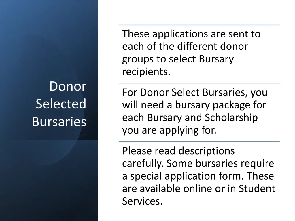 these applications are sent to each