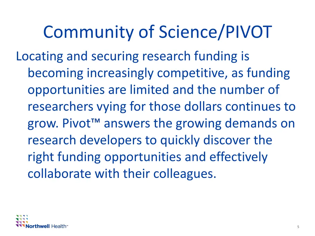 community of science pivot
