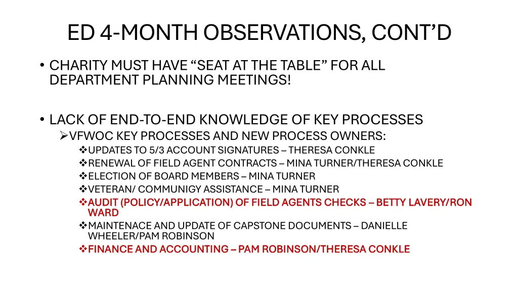 ed 4 month observations cont d
