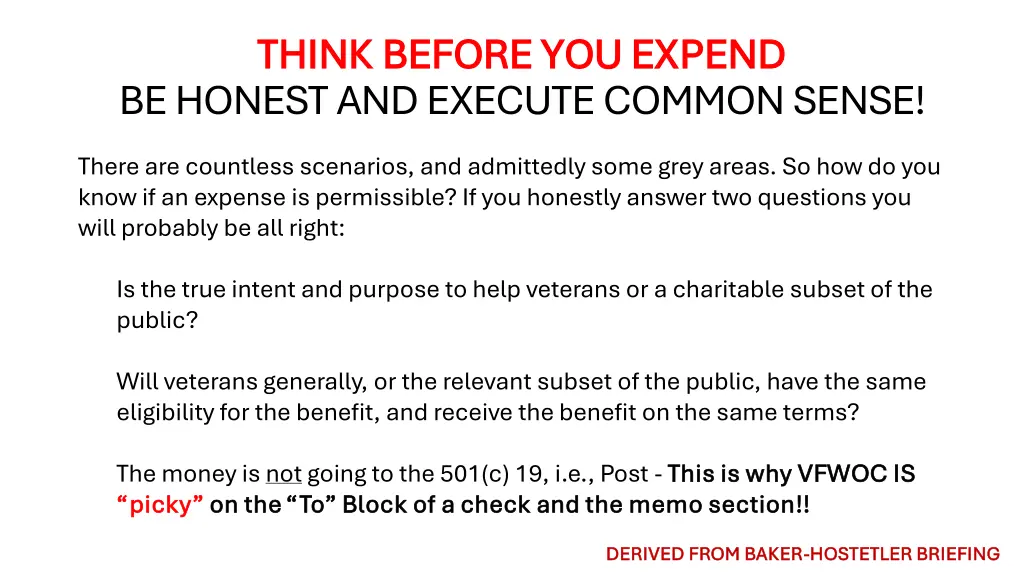 think before you expend think before you expend