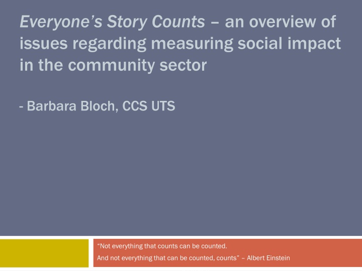 everyone s story counts an overview of issues