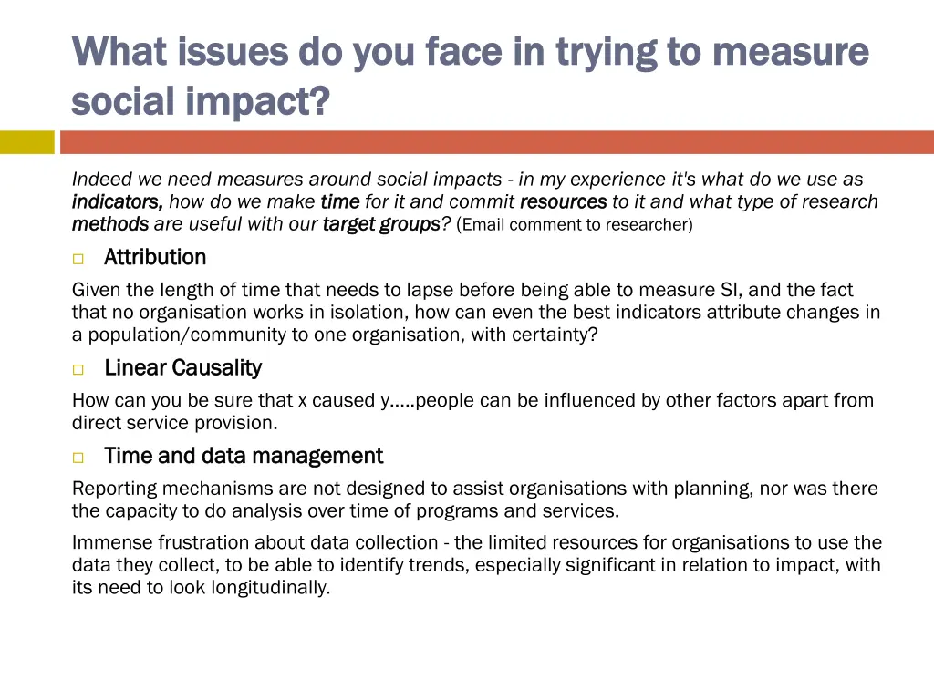 what what issues do you face in trying to measure