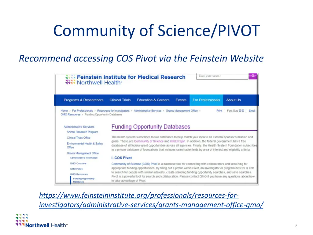 community of science pivot 2