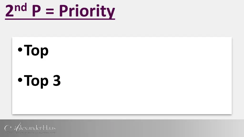2 nd p priority