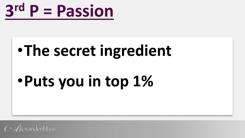 3 rd p passion
