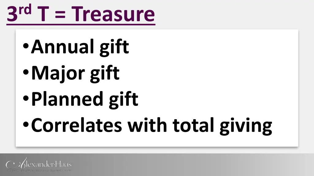 3 rd t treasure annual gift major gift planned