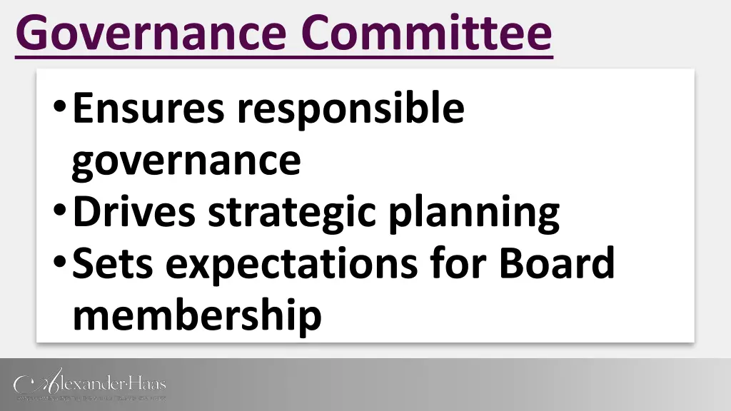 governance committee ensures responsible