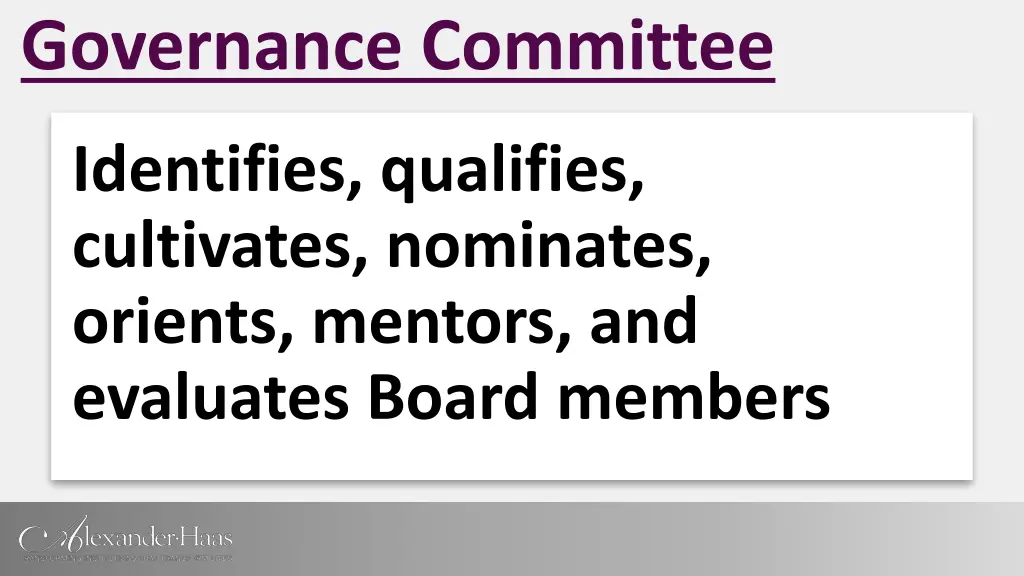 governance committee